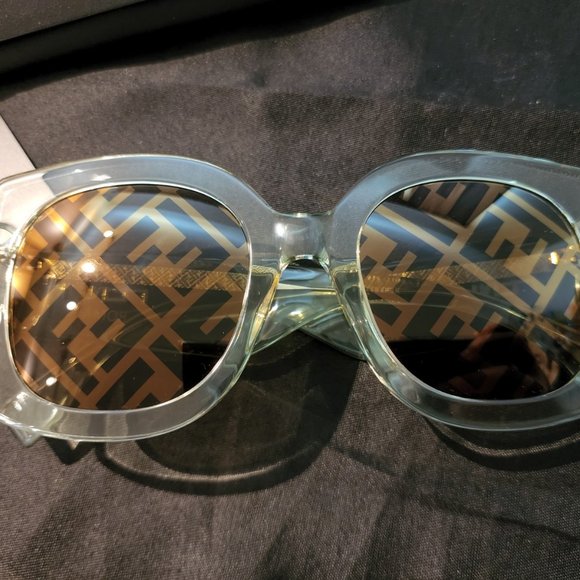 Fendi Gold Decor Square Sunglasses FF main image 5